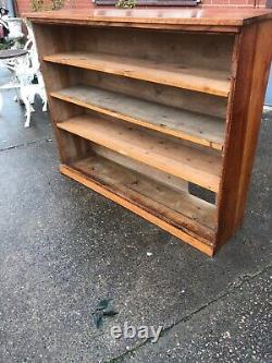 Vintage solid oak large bookcase library home heavy office furniture books, home