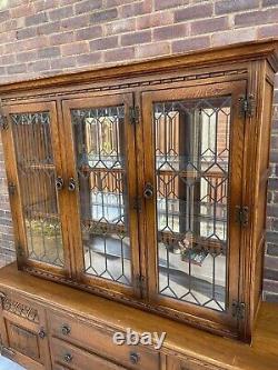 Vintage style, Oak, Old Charm Display Cabinet with Glass Door