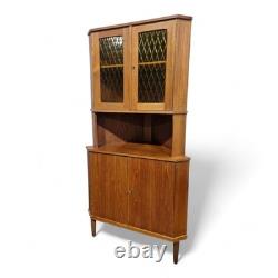 Vintage teak corner cabinet Tall Vintage retro Danish mid century cupboard