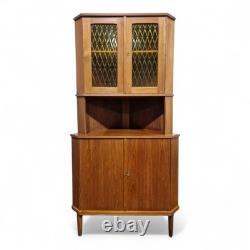 Vintage teak corner cabinet Tall Vintage retro Danish mid century cupboard