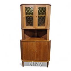Vintage teak corner cabinet Tall Vintage retro Danish mid century cupboard