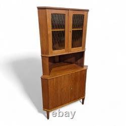Vintage teak corner cabinet Tall Vintage retro Danish mid century cupboard
