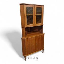 Vintage teak corner cabinet Tall Vintage retro Danish mid century cupboard