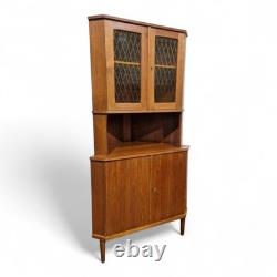 Vintage teak corner cabinet Tall Vintage retro Danish mid century cupboard