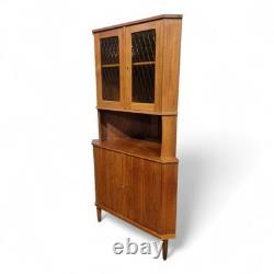 Vintage teak corner cabinet Tall Vintage retro Danish mid century cupboard