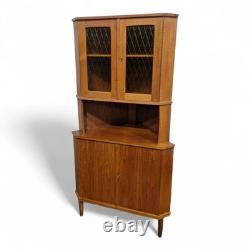 Vintage teak corner cabinet Tall Vintage retro Danish mid century cupboard