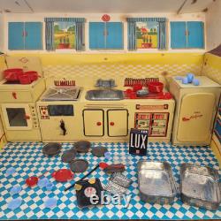 Vintage tin plate 1950s Toy kitchen Combination Kitchen Set