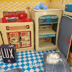 Vintage tin plate 1950s Toy kitchen Combination Kitchen Set