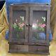 Vintage Wall Cabinet Doors Calla Lilies Butterfly Spice Rack Cottage 16 X 11