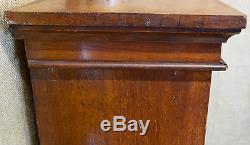 Vintage wooden cabinet, hand painted sign written glass doors, kitchen bathroom