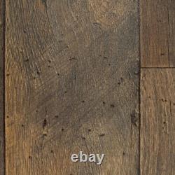 Vinyl Flooring Aged Brown Plank Effect Vintage Kitchen Bathroom Lino 2m 3m 4m