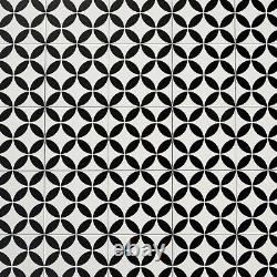 Vinyl Flooring Black & White Vintage Victorian Tiles Retro Foam Sheet Lino Roll