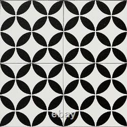 Vinyl Flooring Black & White Vintage Victorian Tiles Retro Foam Sheet Lino Roll