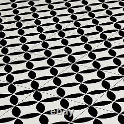 Vinyl Flooring Black & White Vintage Victorian Tiles Retro Foam Sheet Lino Roll