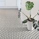 Vinyl Flooring Grey & White Vintage Victorian Tiles Retro Foam Sheet Lino Roll