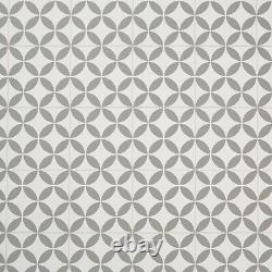 Vinyl Flooring Grey & White Vintage Victorian Tiles Retro Foam Sheet Lino Roll