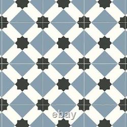 Vinyl Flooring Leoline Artesia Blue Vintage Retro Hallway Kitchen Anti Slip NEW