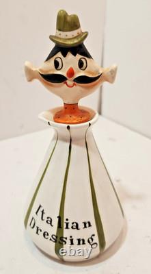 Vtg Holt Howard 1959 Pixieware Italian Dressing Bottle WithStopper Cork Ceramic