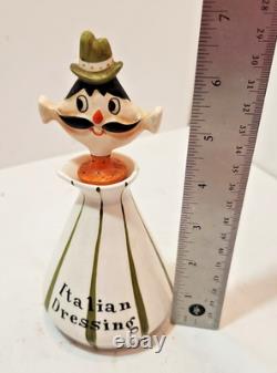 Vtg Holt Howard 1959 Pixieware Italian Dressing Bottle WithStopper Cork Ceramic