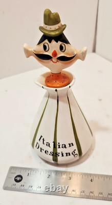 Vtg Holt Howard 1959 Pixieware Italian Dressing Bottle WithStopper Cork Ceramic