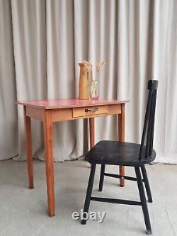 Vtg Mid Century Oak Formica Desk Kitchen Dining Table Danish Scandi Retro R463