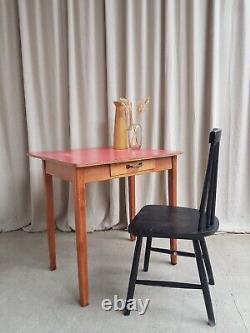 Vtg Mid Century Oak Formica Desk Kitchen Dining Table Danish Scandi Retro R463