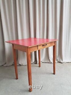 Vtg Mid Century Oak Formica Desk Kitchen Dining Table Danish Scandi Retro R463