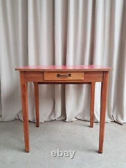 Vtg Mid Century Oak Formica Desk Kitchen Dining Table Danish Scandi Retro R463