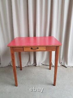 Vtg Mid Century Oak Formica Desk Kitchen Dining Table Danish Scandi Retro R463