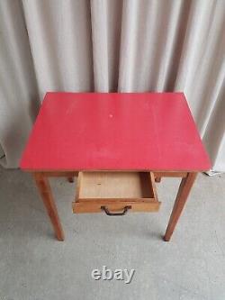 Vtg Mid Century Oak Formica Desk Kitchen Dining Table Danish Scandi Retro R463