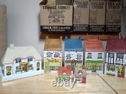 WADE VILLAGE STORES VINTAGE STORAGE JARS SET 1980's STOKE ON TRENT HAND PAINTED