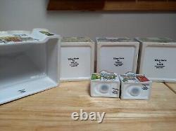 WADE VILLAGE STORES VINTAGE STORAGE JARS SET 1980's STOKE ON TRENT HAND PAINTED
