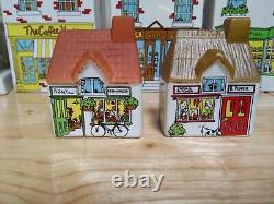 WADE VILLAGE STORES VINTAGE STORAGE JARS SET 1980's STOKE ON TRENT HAND PAINTED