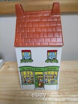 WADE VILLAGE STORES VINTAGE STORAGE JARS SET 1980's STOKE ON TRENT HAND PAINTED