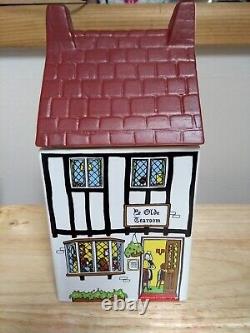 WADE VILLAGE STORES VINTAGE STORAGE JARS SET 1980's STOKE ON TRENT HAND PAINTED