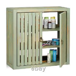 Wall cabinet Bamboo Storage Unit 2 Shelves Adjustable Hanging Storage Unit