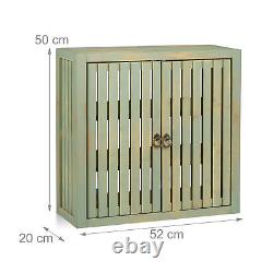 Wall cabinet Bamboo Storage Unit 2 Shelves Adjustable Hanging Storage Unit