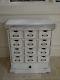 Wash White Vintage Cabinet Multi Drawer Chest Pigeon Hole Drawers Vintage Chest