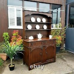 Welsh Dresser Sideboard Vintage Two Drawer + Cupboard