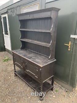 Welsh dresser / 2 door cupboard / shelving / vintage / dark wood / kitchen