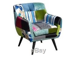 WestWood Patchwork Chair Fabric Vintage Armchair Seat Office Furniture PC029