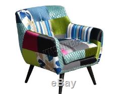 WestWood Patchwork Chair Fabric Vintage Tub Armchair Seat Living Room PC029 New
