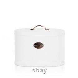 White 5pcs Kitchen Container Storage Set Bread Bin Tea Sugar Coffee Biscuit Tins