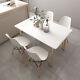 White Dining Table And Chairs 4 Set Wooden Legs Dining Room Kitchen Office Desk
