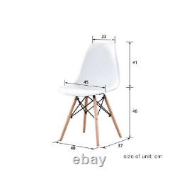 White Dining Table and Chairs 4 Set Wooden Legs Dining Room Kitchen Office Desk