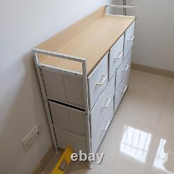 White Large Chest of Drawers 7 Bedroom Vintage Dresser Industrial Metal Storage