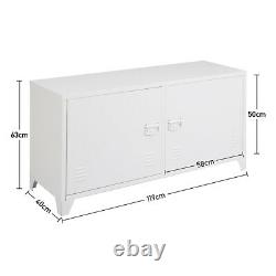 White Metal Living Room Set TV Stand/Coffee/Lamp Table Storage Cabinet Cupboard