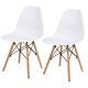 White Round Dining Table And 2/4 Chairs Set Wood Legs Metal Frame Kitchen Desk
