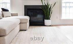 White Rug Jute Carpet 100%Natural Modern Rustic Look Jute Rug Reversible Braided