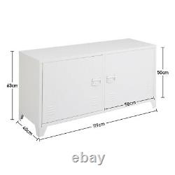 White Side Cabinet Hallway Storage Unit Console Table Entrance Shelf Cupboard UK